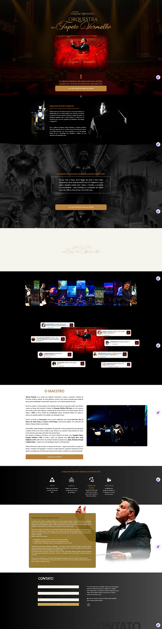 Landing page do projeto Orquestra no Tapete Vermelho